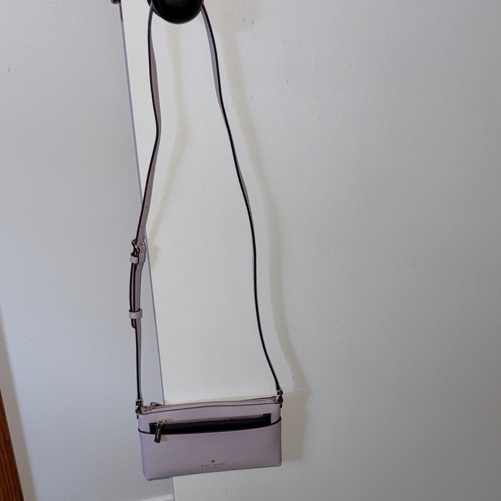 Kate Spade Crossbody Bag & Wallet Set • Light Purple Lilac Leather - Picture 5 of 8